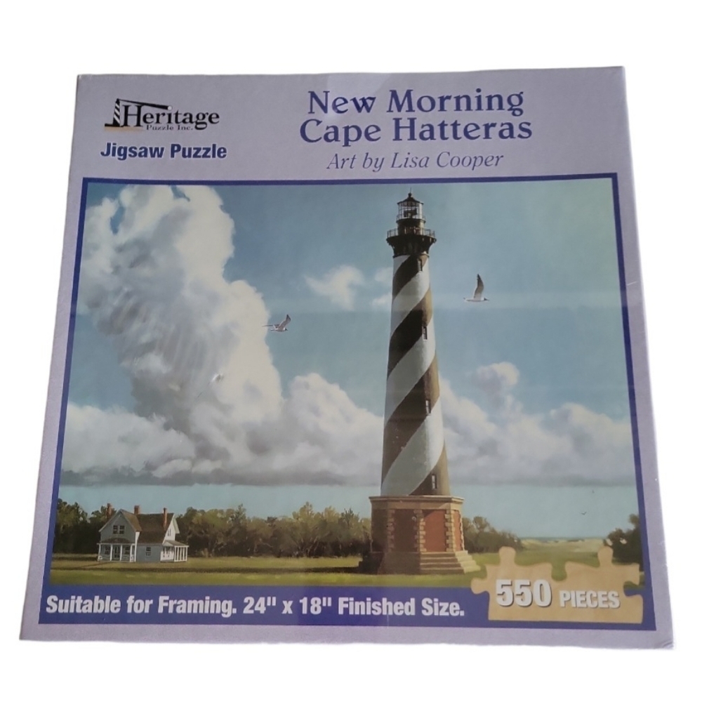 Heritage New Morning Cape Hatteras Lighthouse 550 Piece Puzzle New Sealed Box